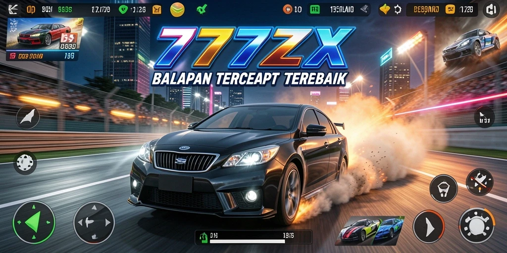 Tampilan seru balapan mobil di 777ZX dengan aksi mendebarkan.