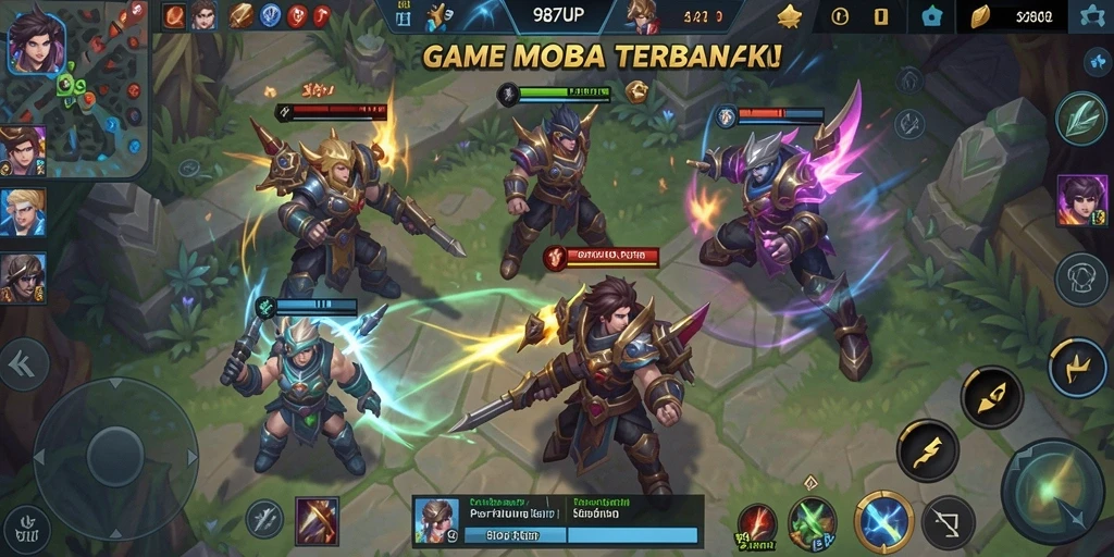 Gameplay seru 987UP dengan karakter unik dan grafis menawan.