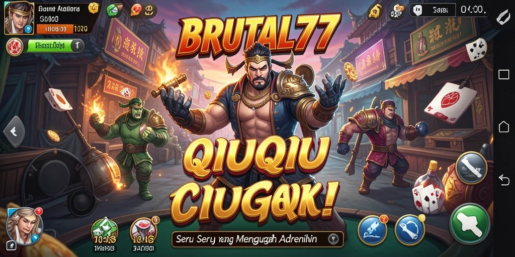 Screenshot gameplay QiuQiu BRUTAL77 yang seru dan kompetitif.