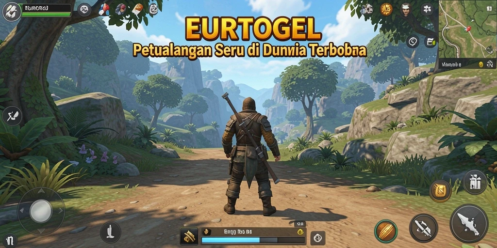 Screenshot gameplay EUROTOGEL menampilkan eksplorasi dalam dunia terbuka yang luas.
