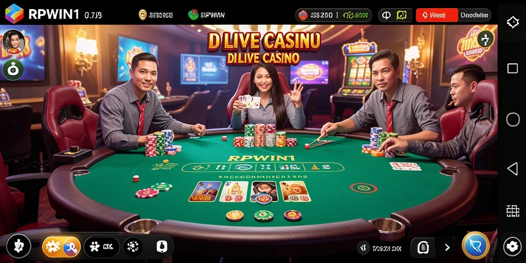 Tampilan gameplay live casino RPWIN1 yang realistis dan menarik.